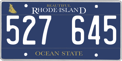 RI license plate 527645