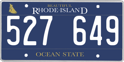 RI license plate 527649