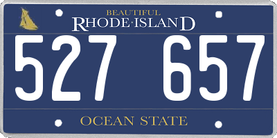 RI license plate 527657