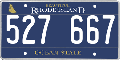 RI license plate 527667