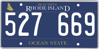 RI license plate 527669