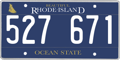 RI license plate 527671