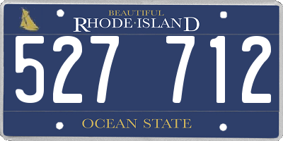 RI license plate 527712