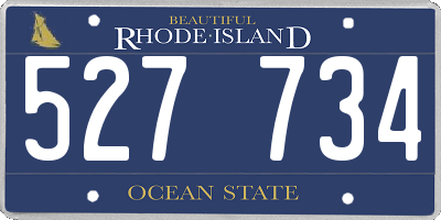 RI license plate 527734