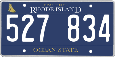RI license plate 527834