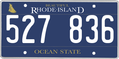 RI license plate 527836