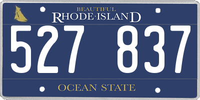 RI license plate 527837