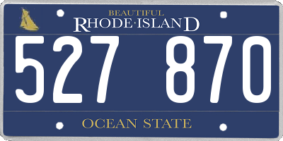 RI license plate 527870