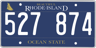 RI license plate 527874