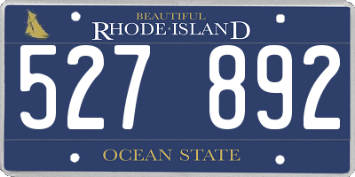 RI license plate 527892
