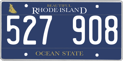 RI license plate 527908