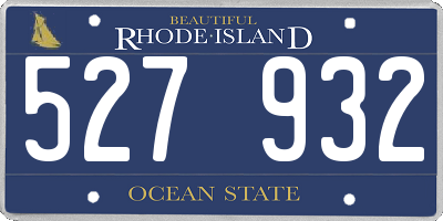 RI license plate 527932
