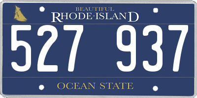 RI license plate 527937