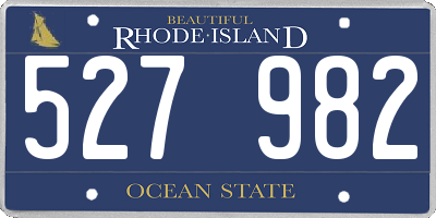 RI license plate 527982