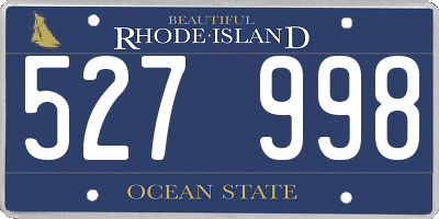 RI license plate 527998