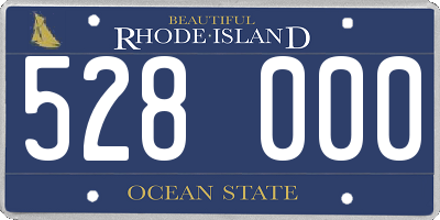 RI license plate 528000