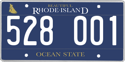 RI license plate 528001
