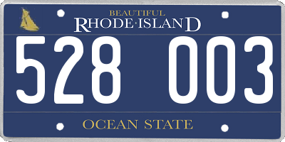 RI license plate 528003
