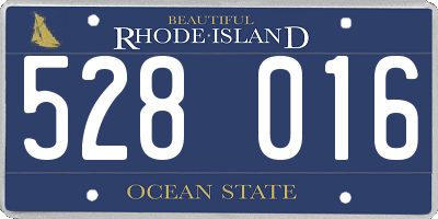 RI license plate 528016