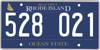 RI license plate 528021