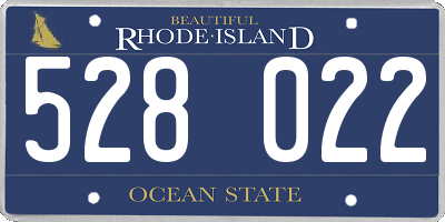 RI license plate 528022