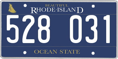 RI license plate 528031