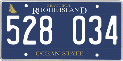 RI license plate 528034