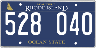 RI license plate 528040