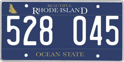 RI license plate 528045