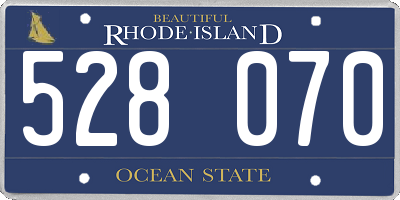 RI license plate 528070