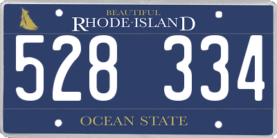 RI license plate 528334