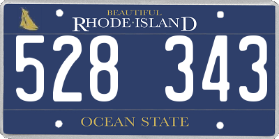 RI license plate 528343