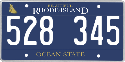 RI license plate 528345