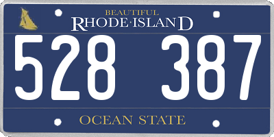 RI license plate 528387