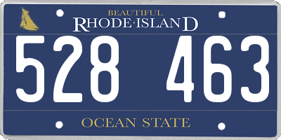 RI license plate 528463