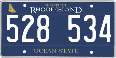 RI license plate 528534
