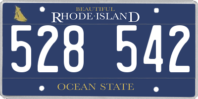 RI license plate 528542