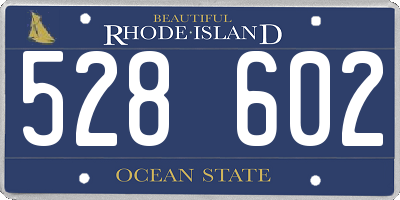 RI license plate 528602