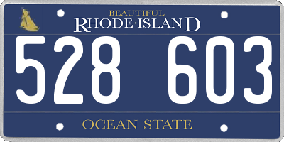 RI license plate 528603