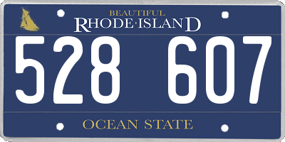 RI license plate 528607