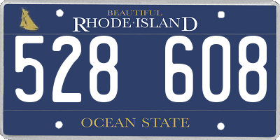 RI license plate 528608