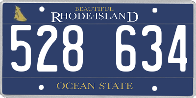 RI license plate 528634