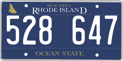 RI license plate 528647