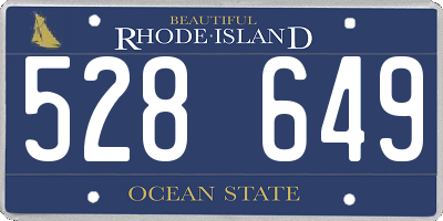 RI license plate 528649