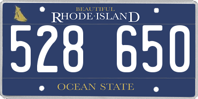 RI license plate 528650