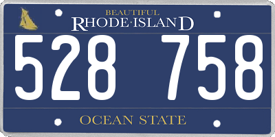 RI license plate 528758