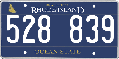 RI license plate 528839