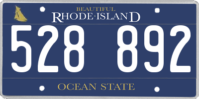 RI license plate 528892