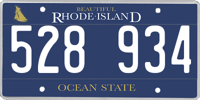 RI license plate 528934