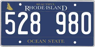 RI license plate 528980